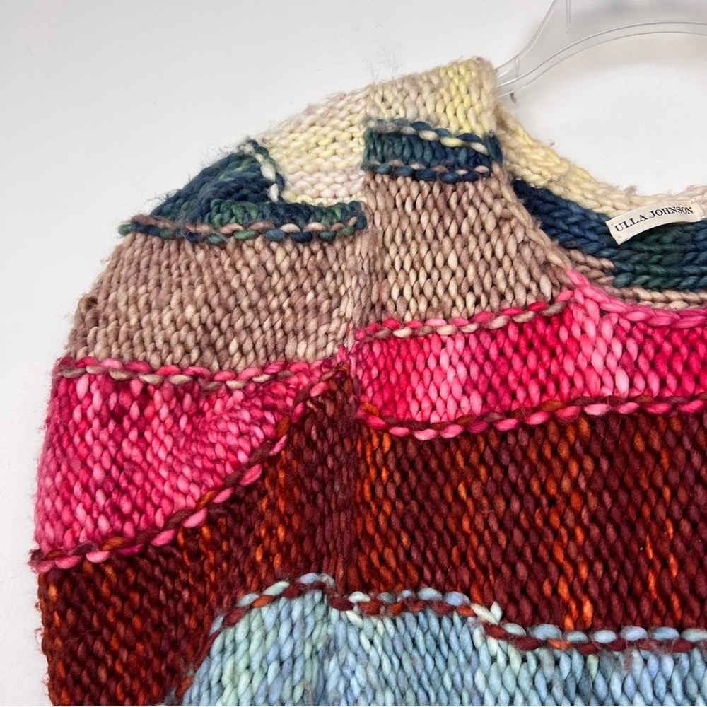 Ulla Johnson Violeta Paradise Multicolor Striped Chunky Knit Sweater - Picture 5 of 6